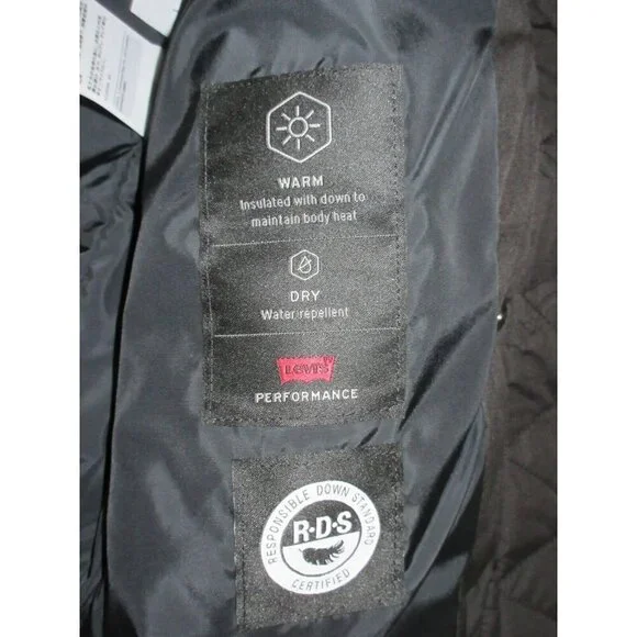 Levi's Women's  Performance Down Filled Insulated Puffer Jacket Black NWT - Picture 7 of 8